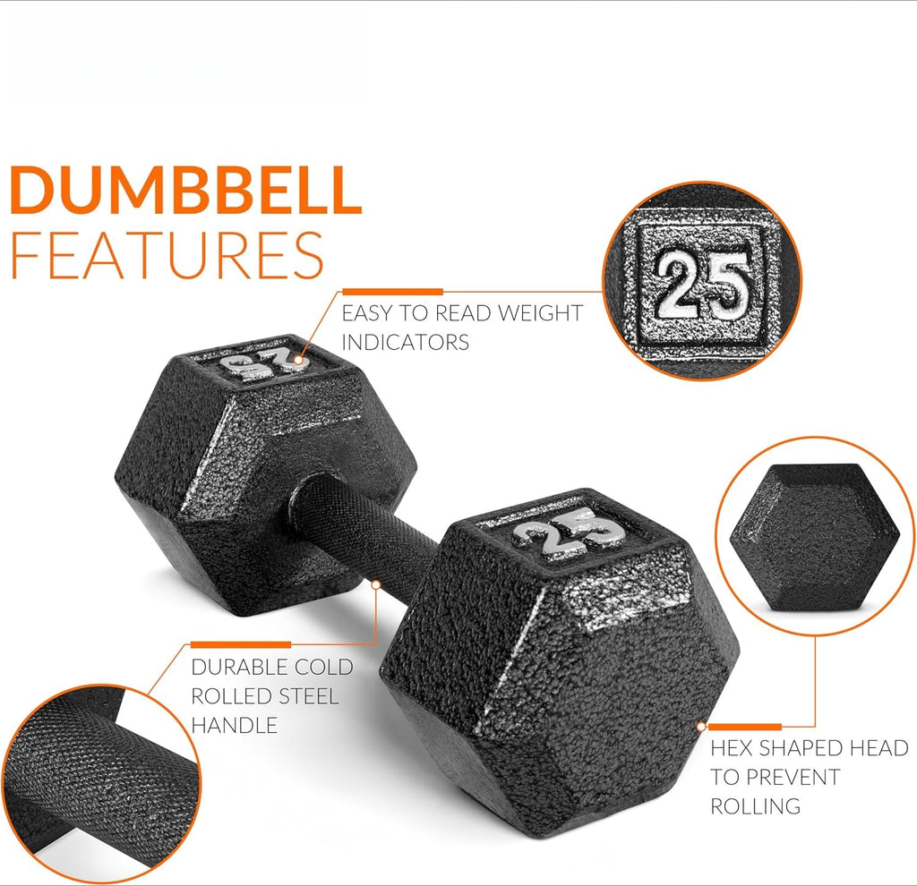 Barbell Cast Iron Hex Dumbbell