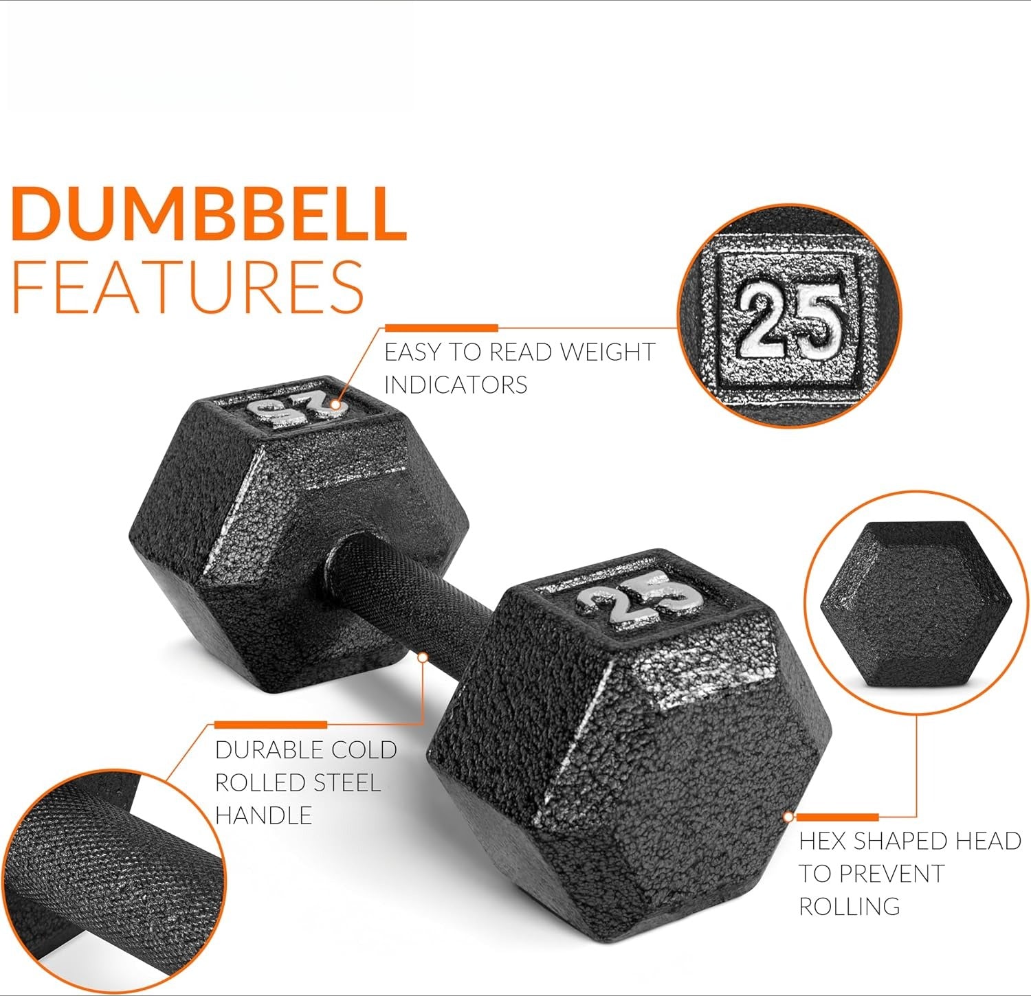 Barbell Cast Iron Hex Dumbbell