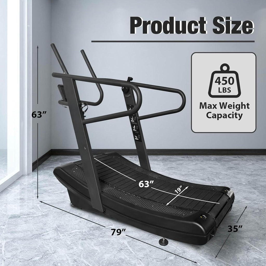 Curved Manual Non‑Electric Treadmill