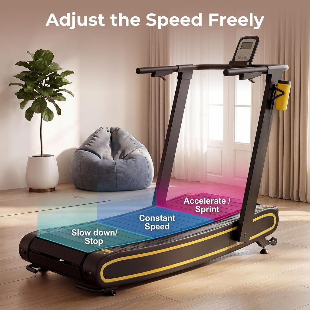 Curved Manual Non‑Electric Treadmill
