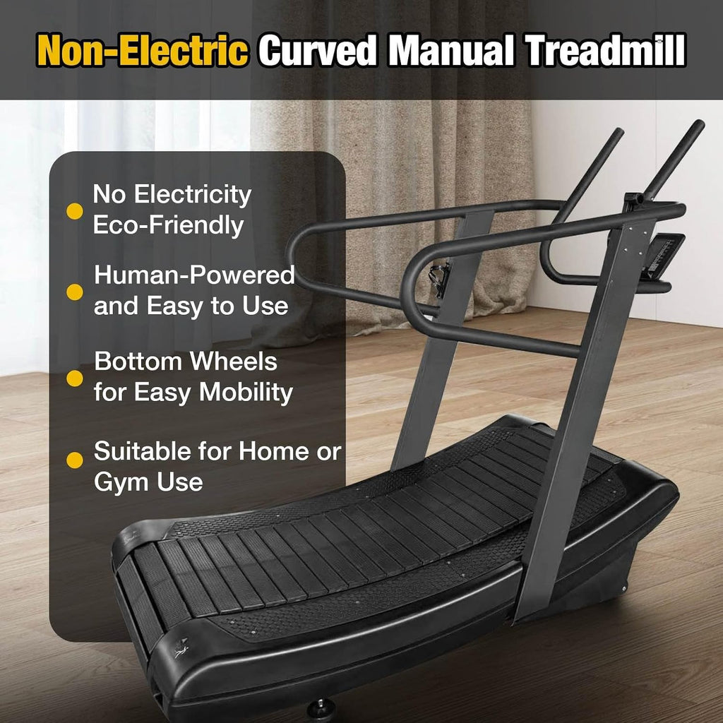 Curved Manual Non‑Electric Treadmill