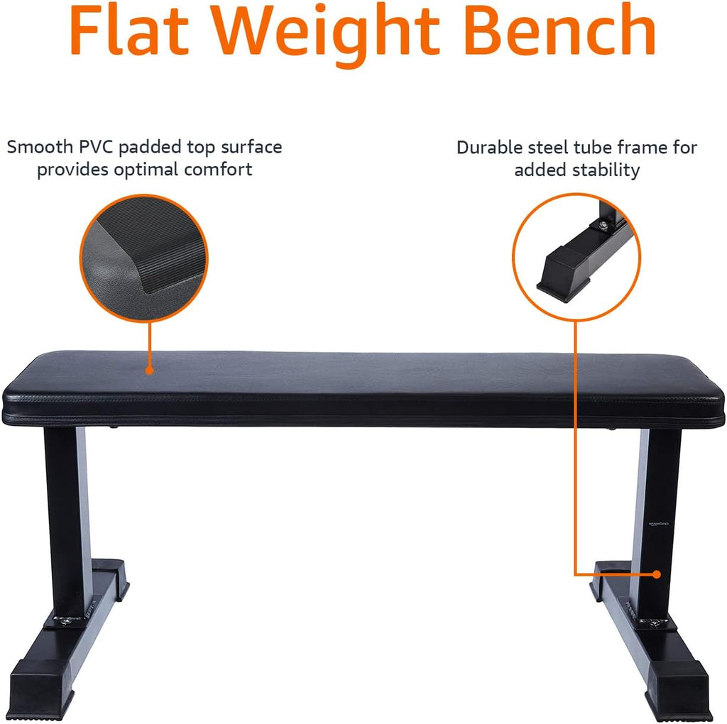 Black Flat Weight Bench