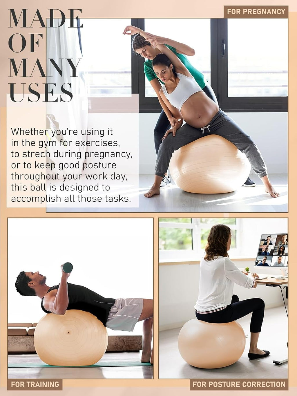 Multi‑Size Yoga Exercise Ball