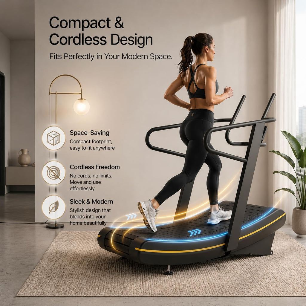 Curved Manual Non‑Electric Treadmill