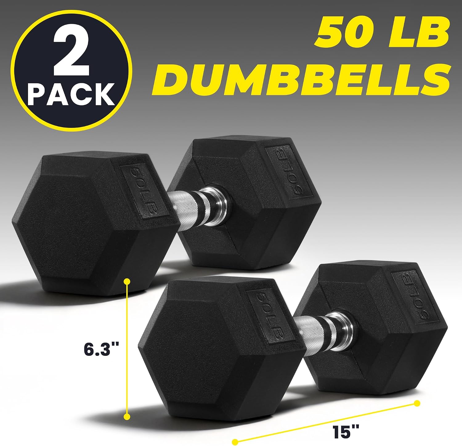 Coated Hex Dumbbells Pair