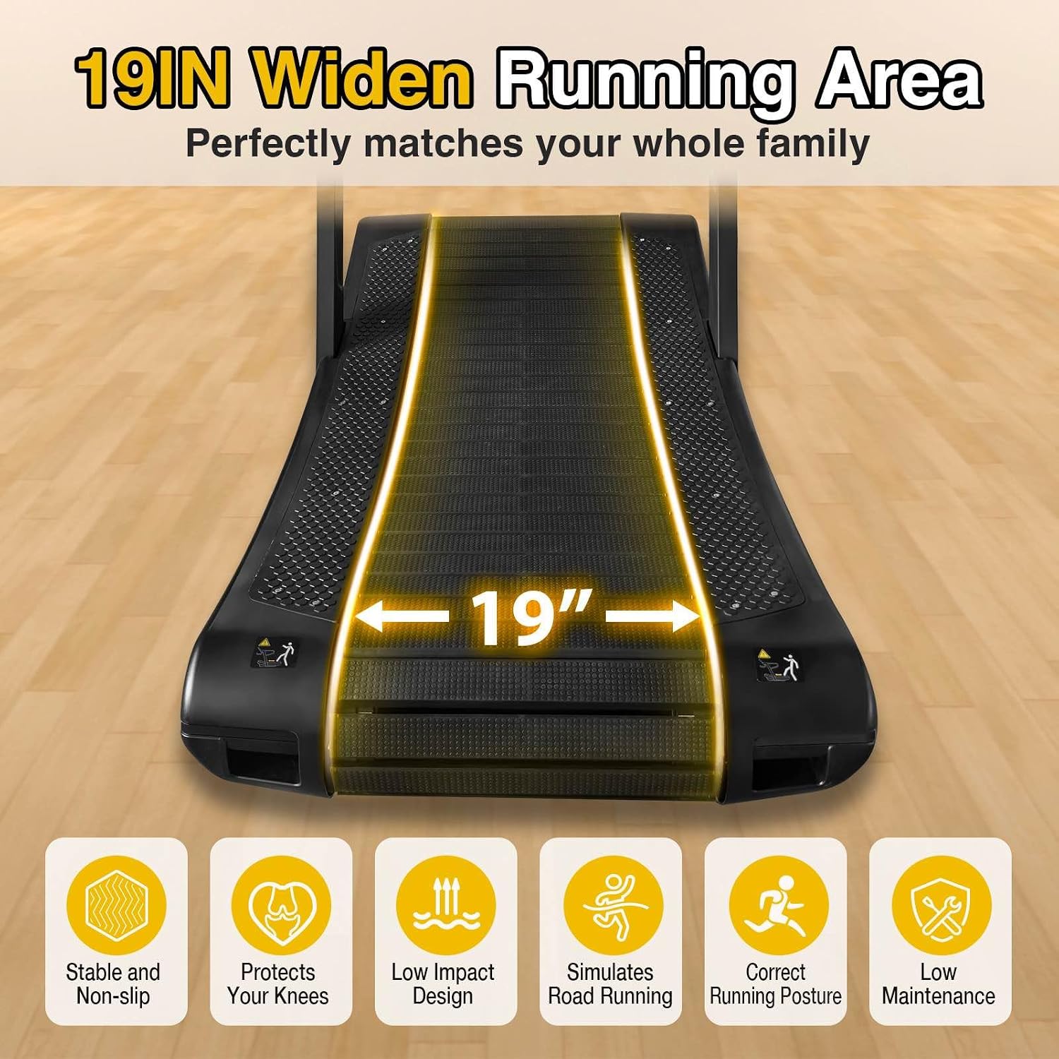 Curved Manual Non‑Electric Treadmill