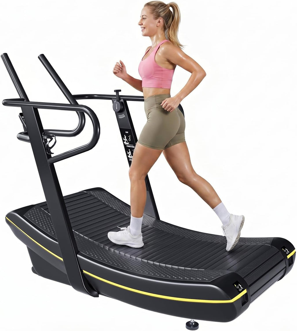 Curved Manual Non‑Electric Treadmill