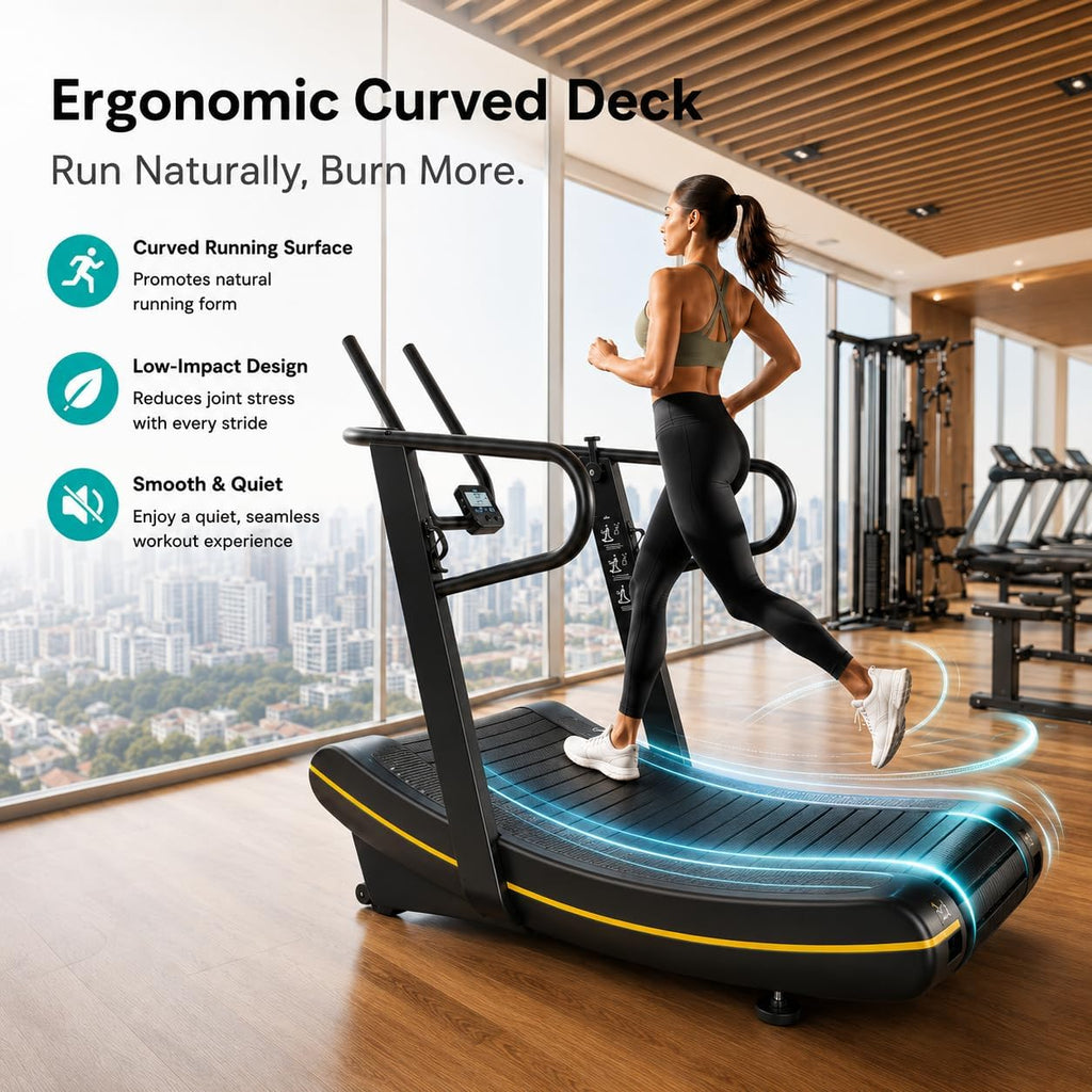 Curved Manual Non‑Electric Treadmill