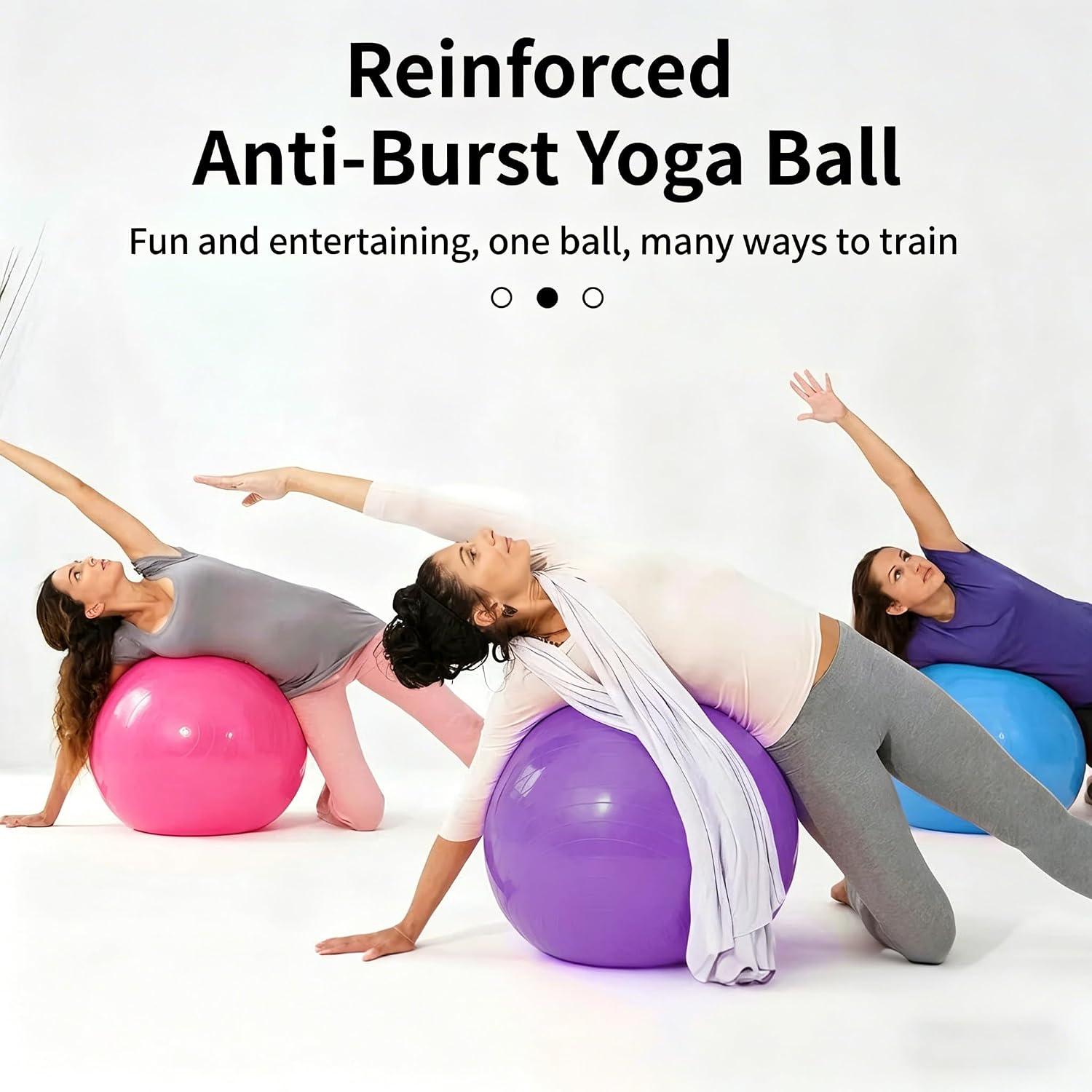 5 Pcs Anti‑Burst Yoga Exercise Ball