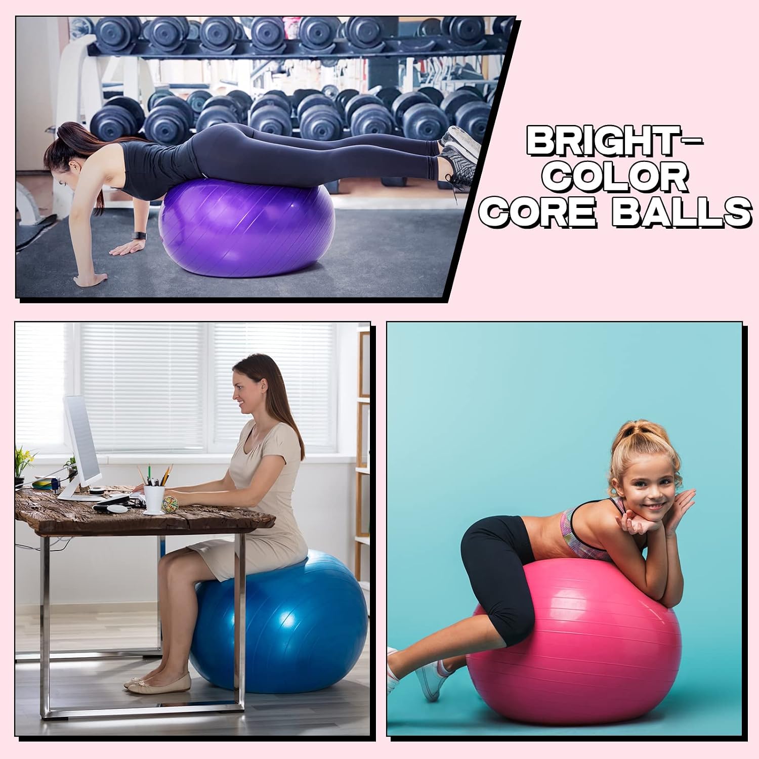 3 Pcs Exercise Yoga Ball