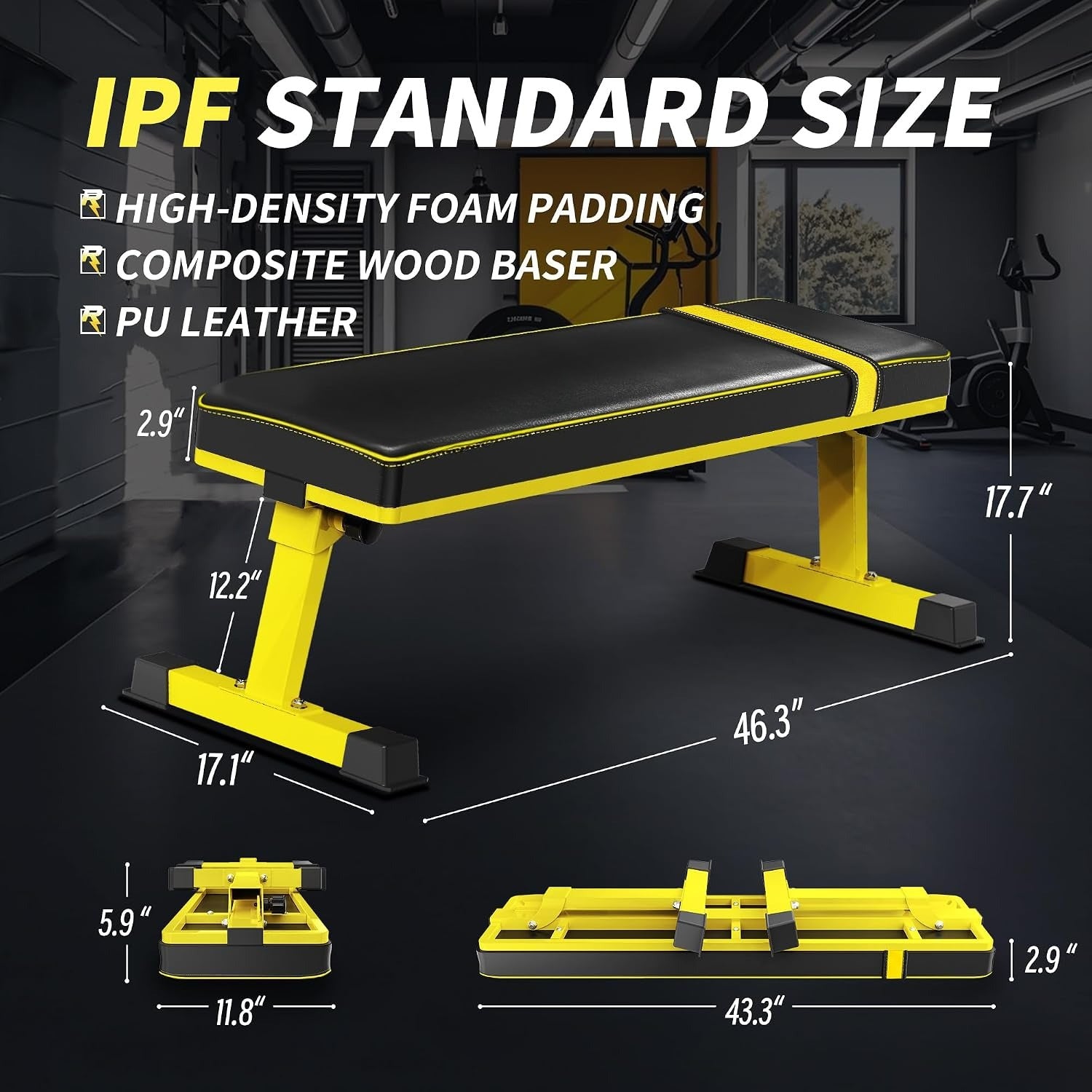 Foldable Heavy‑Duty Weight Bench