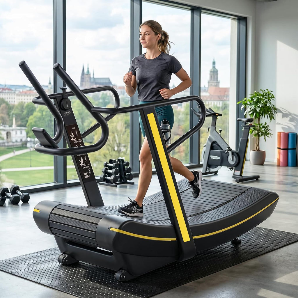 Curved Manual Self‑Powered Treadmill