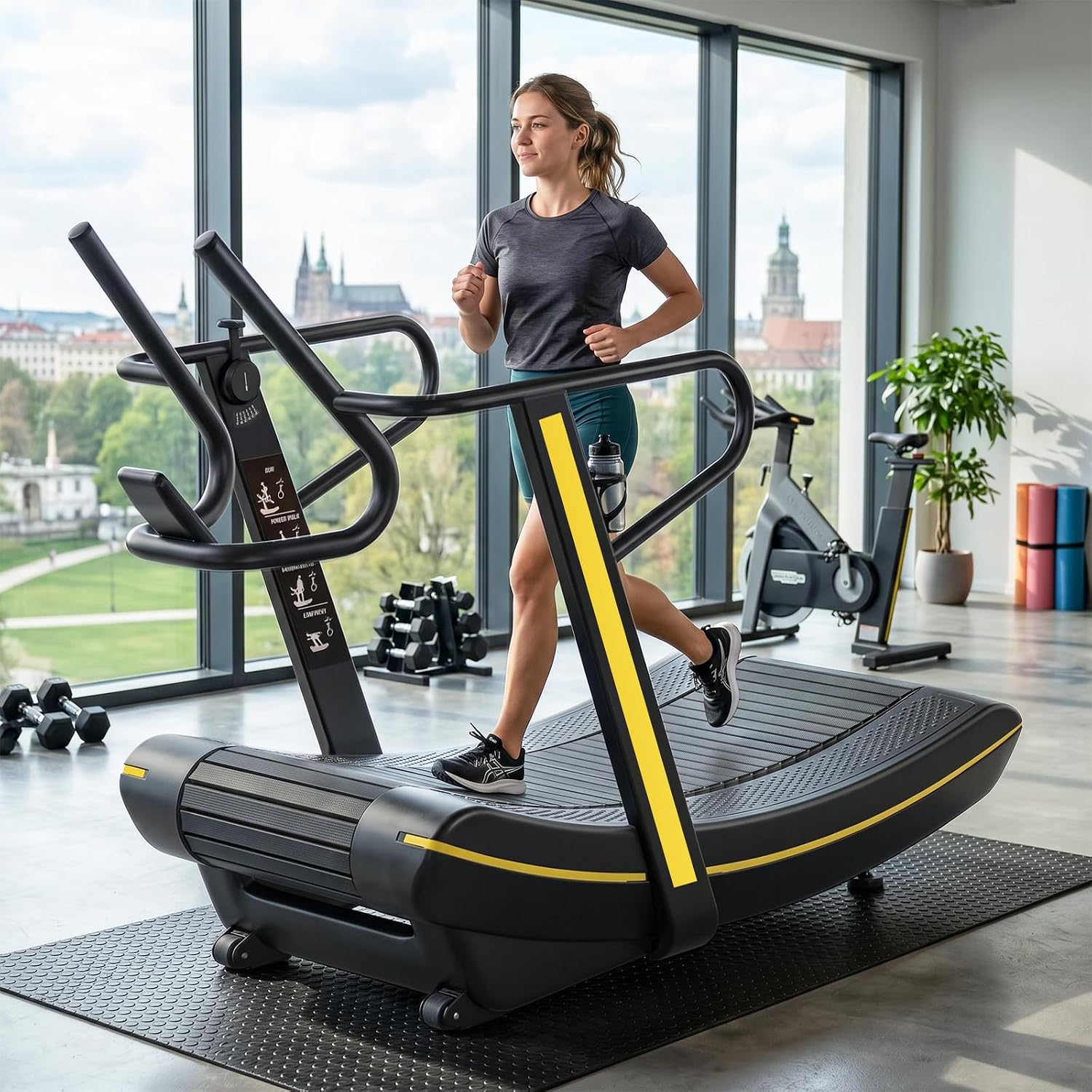 Curved Manual Self‑Powered Treadmill