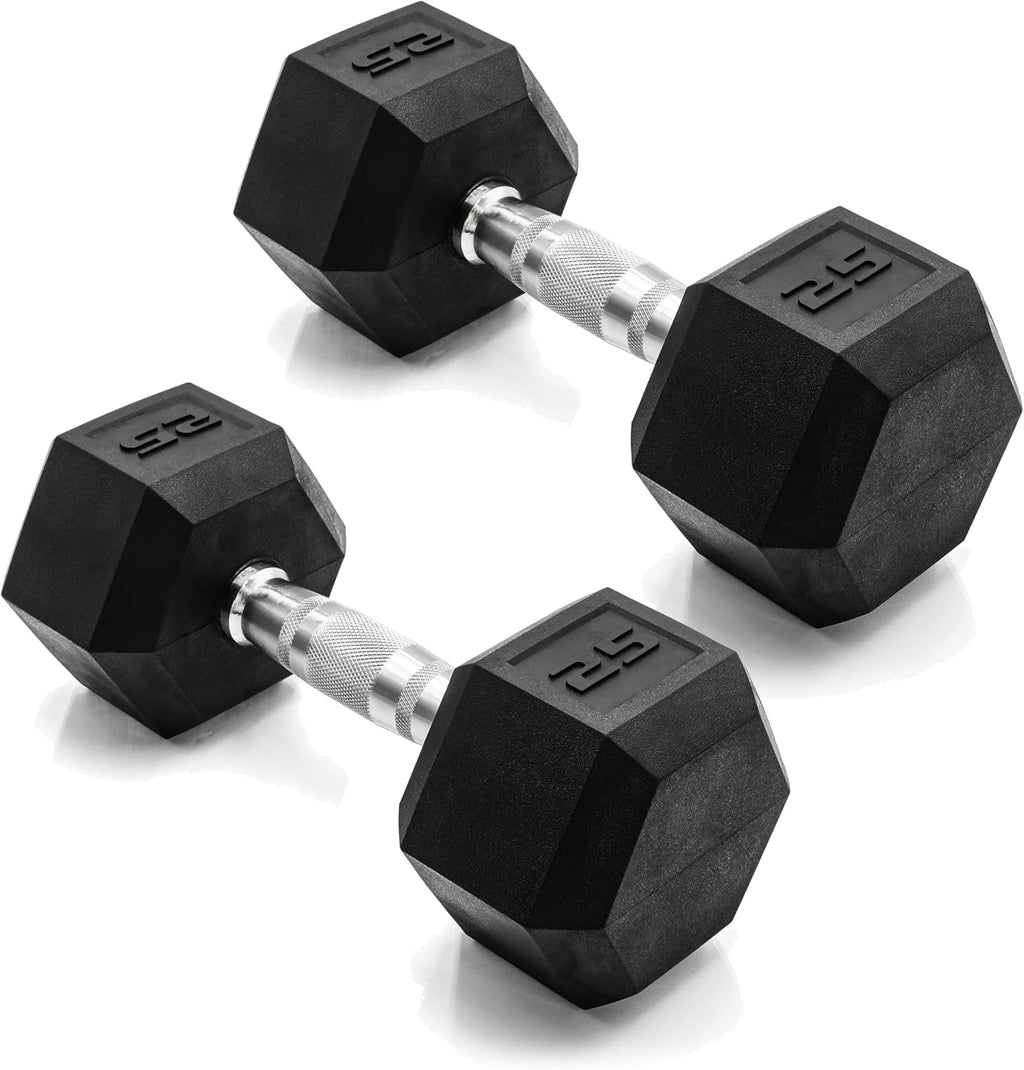 Rubber‑Coated Hex Dumbbells Set
