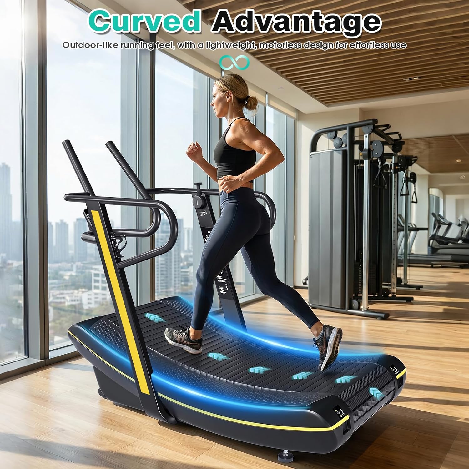 Curved Manual Self‑Powered Treadmill