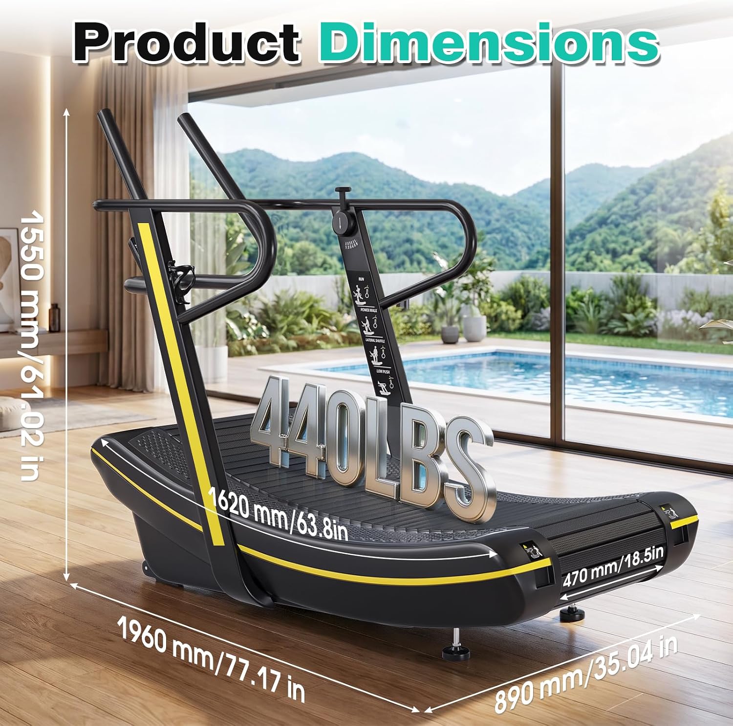 Curved Manual Self‑Powered Treadmill