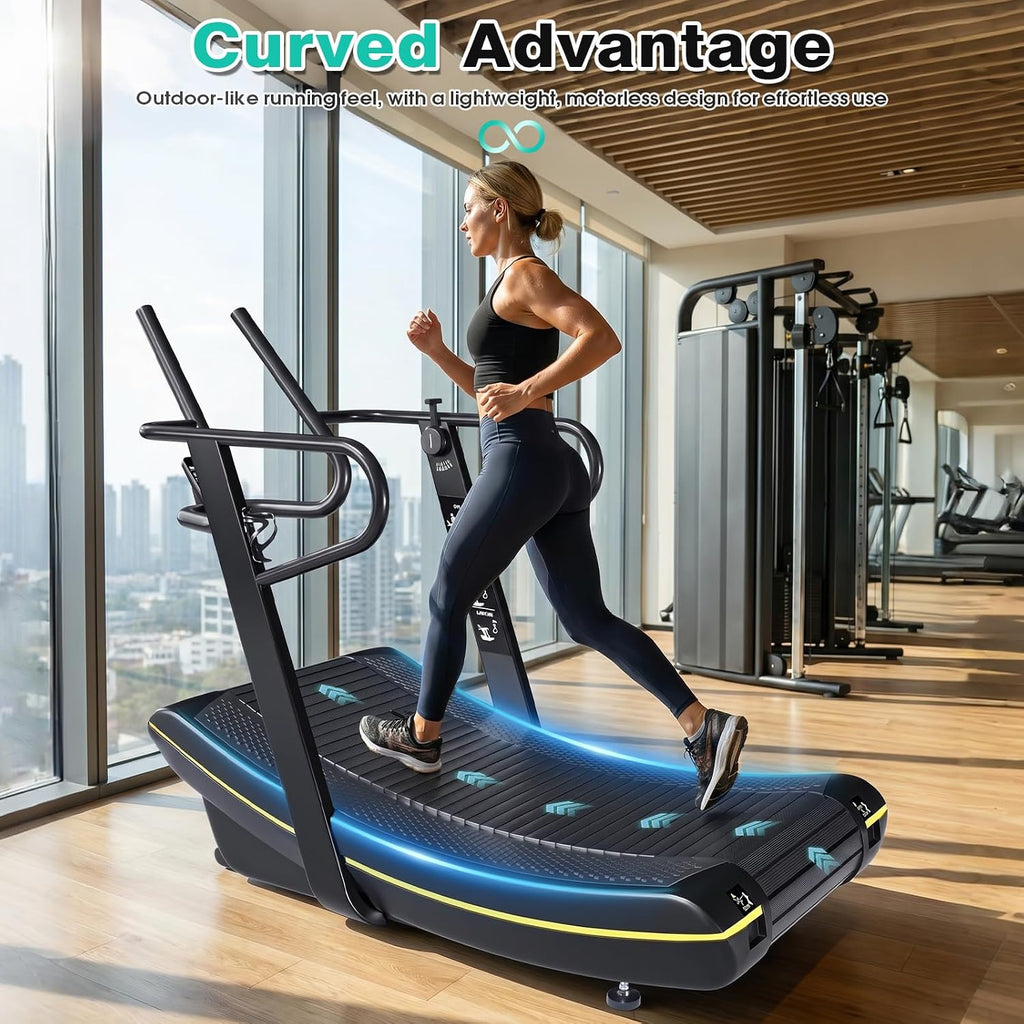 Curved Manual Non‑Electric Treadmill