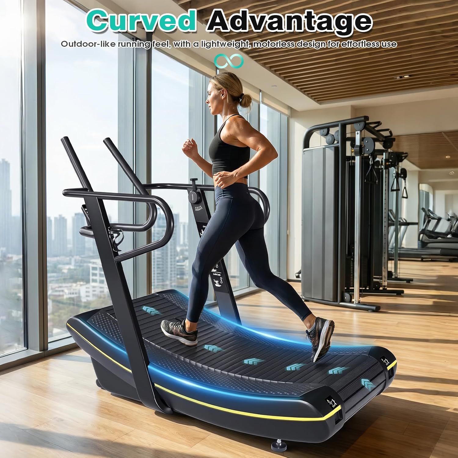 Curved Manual Non‑Electric Treadmill