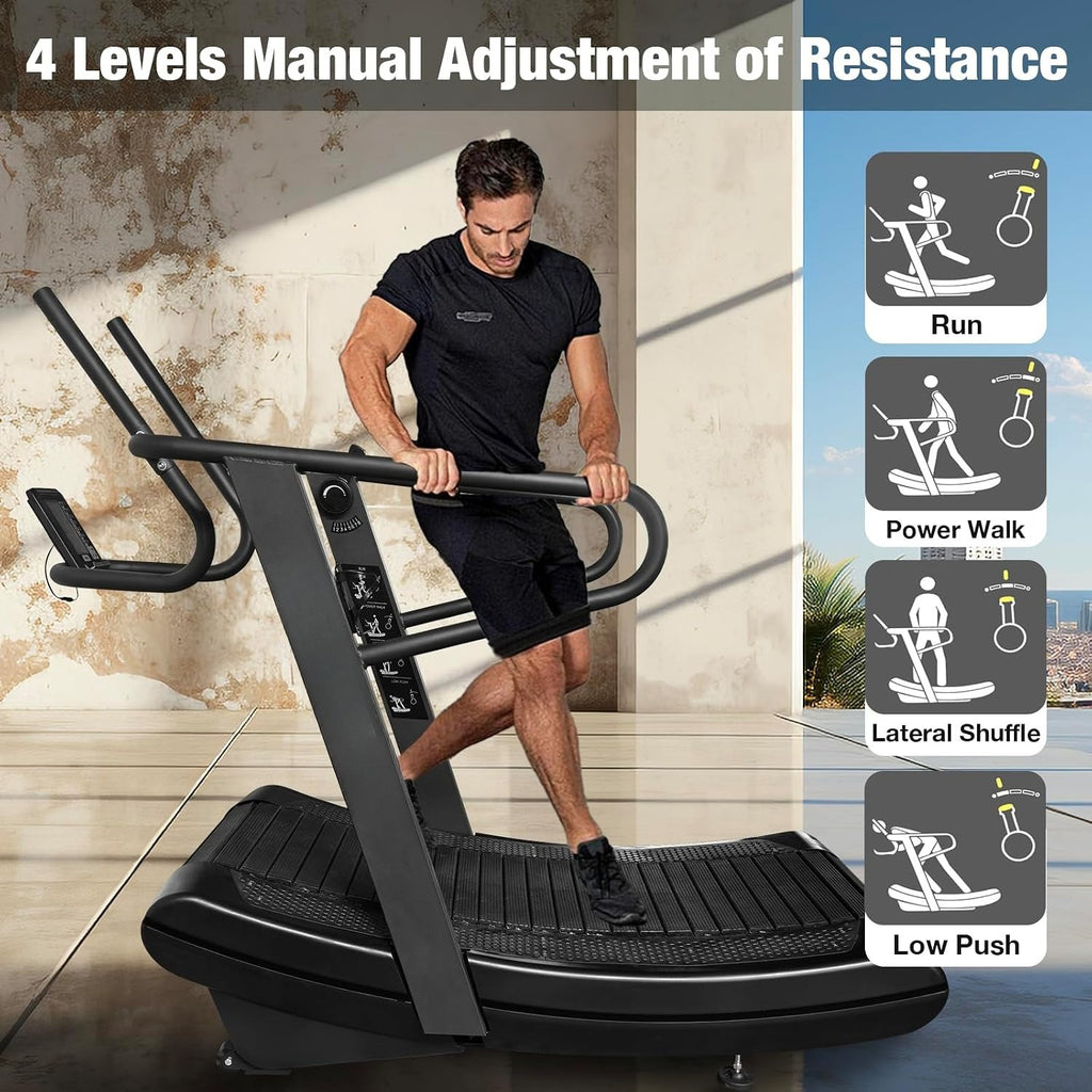 Curved Manual Non‑Electric Treadmill