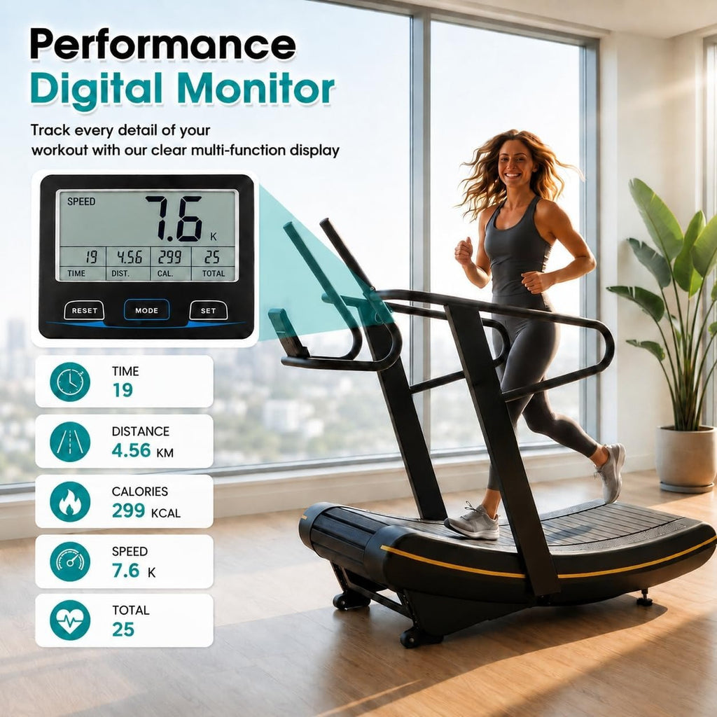 Curved Manual Non‑Electric Treadmill
