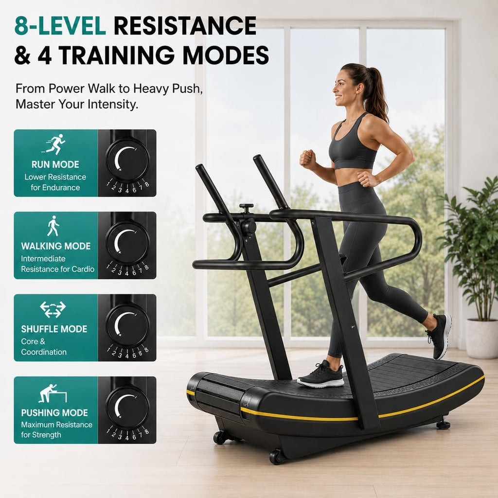 Curved Manual Non‑Electric Treadmill