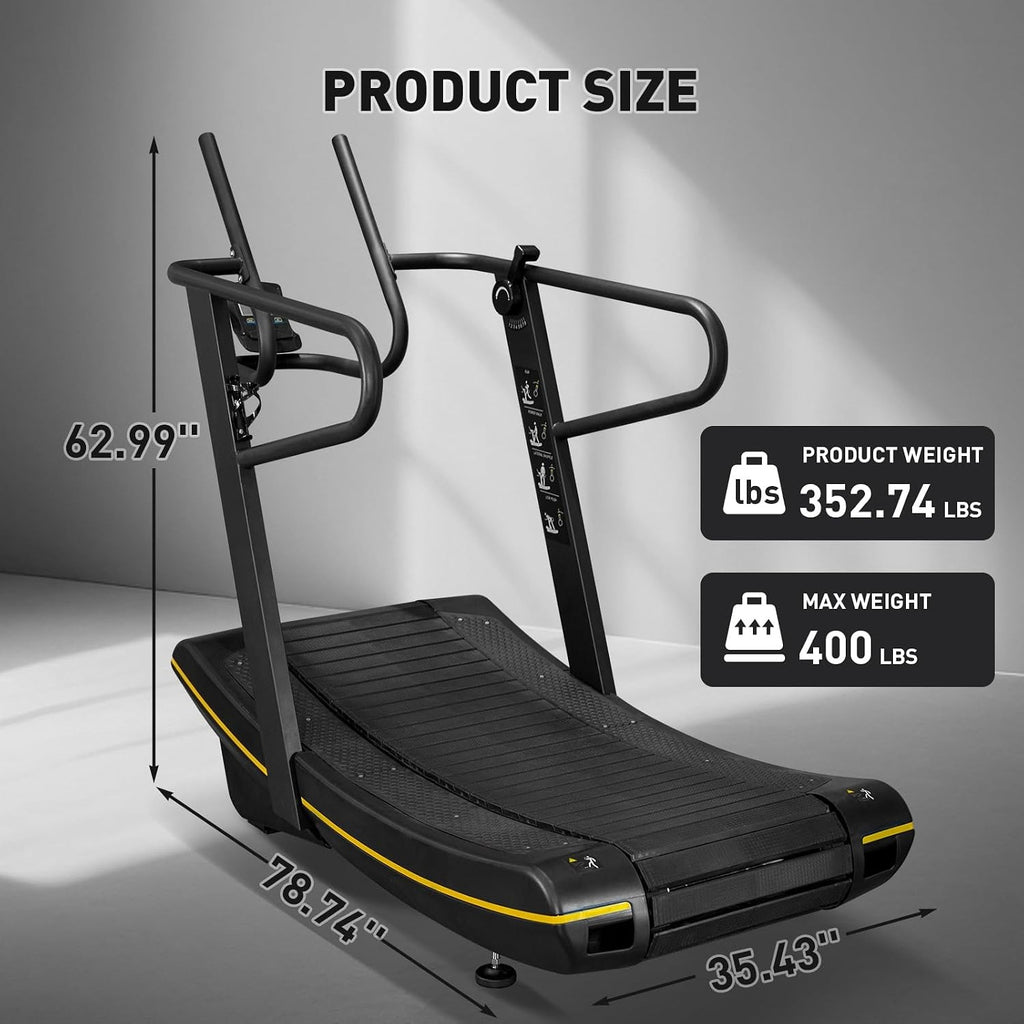 Manual Curved Treadmill Non‑Electric Fitness Equipment