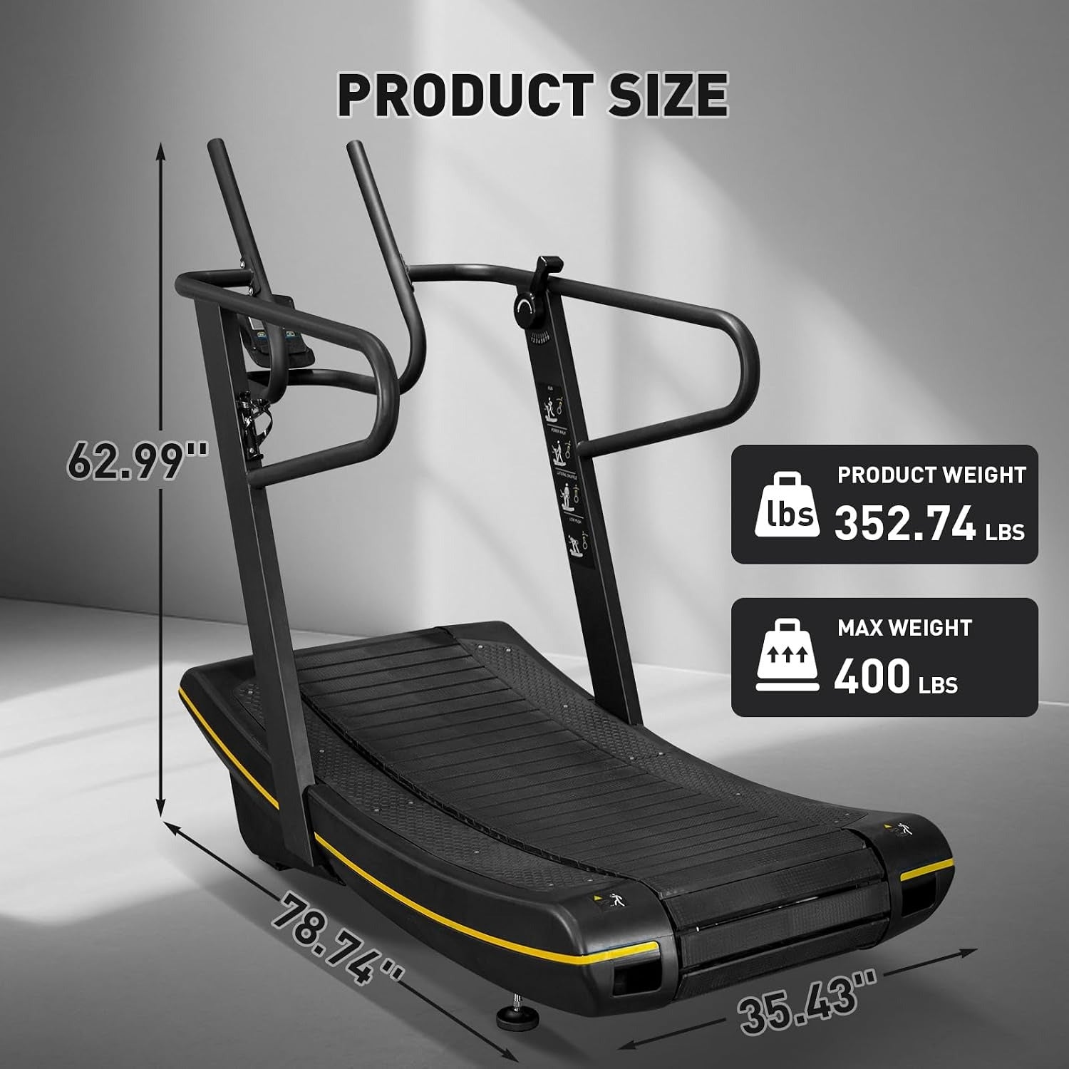 Manual Curved Treadmill Non‑Electric Fitness Equipment