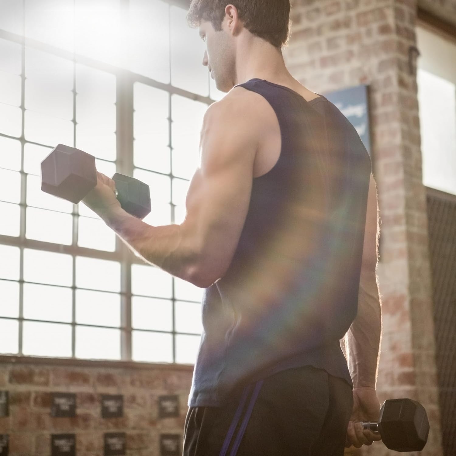 Rubber‑Coated Hex Dumbbells Set