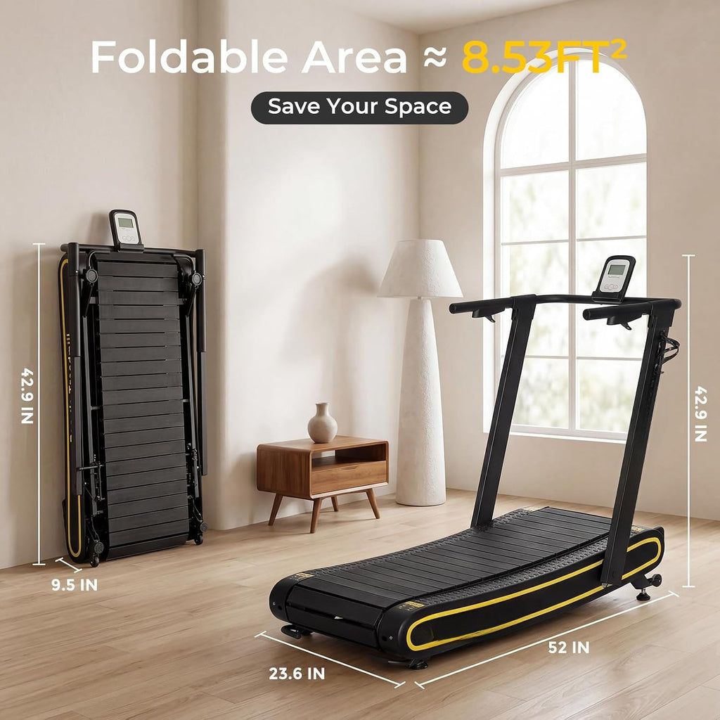 Curved Manual Non‑Electric Treadmill