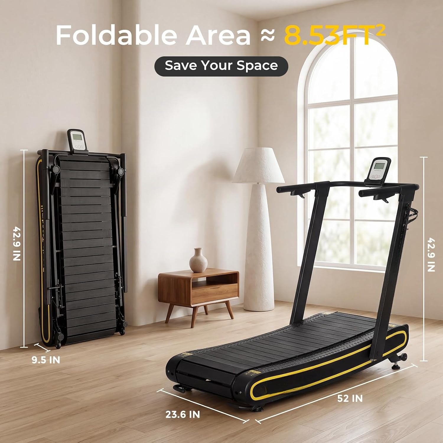 Curved Manual Non‑Electric Treadmill