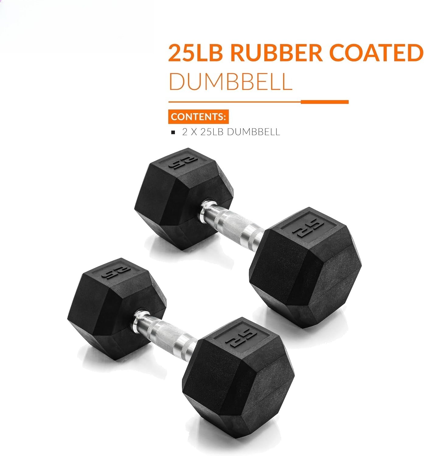 Rubber‑Coated Hex Dumbbells Set